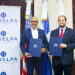 : Ángel Hernández, presidente y CEO de Hodelpa Hospitality, y Enrique Fernández Malla, rector de la Universidad Domínico Americano (UNICDA).